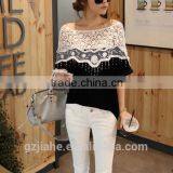 Plus Size 2015 Summer Casual Blusas Women Fashion Clothing Black Gray Girls Lace Blouses Dress Woman Roupas Shirts thumbnail-1