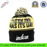 Jacquard Kint Beanie Hat/pom Pom Beanie Hats Wholesale/cuffed Knitted Embroidered Custom Men's Beanie Hat thumbnail-1