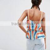Tiered Cami In Rainbow Stripe Tank Tops thumbnail-2