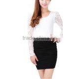 2016 New Arrivals Hot Sells Lace Long Sleeve Sexy Ladies Wrap Skirt and Blouse thumbnail-2