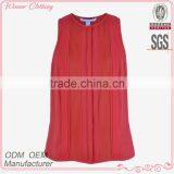 Fashion Polyestersleeveslss Raceful Pleats Direct Manufacturer High Quality Pants and Blouses Set thumbnail-1