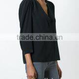 2016 Latest Design Custom Deep V Neck Blouse for Women thumbnail-1