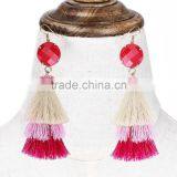 Bohemian Multilayer Tassel With Resin Gems Dangle Earrings for Women thumbnail-4