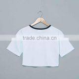 Sublimation Blank French Terry Crop Top Custome Design Print no Minimum Quantity Real Factory thumbnail-2