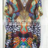 Georgette Crystal Embellished Short Kaftan CAFTAN Tunic Poncho Blouse thumbnail-1