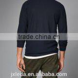 Fashion 100% Cotton Cheap Custom Printed T-shirt Long Sleeve Men Plain t Shirt Tall Tee With a Quarter Zipper Front Neckline thumbnail-4