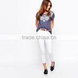 Girls Round Neck Lace Rosette Printed 100 Percent Cotton t Shirts thumbnail-4