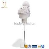 Cable Custom Winter Hat,Merino Wool Fur Pom Pom Hat thumbnail-3