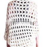 OEM Supplier Fashion Alpaca Shawl Scarf Open Wave Knitted Ladies Cape thumbnail-3