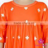 2017 New Design Children Clothing Girl Dress Long Front Long Behind Printed Panda Ruffle Boutique Playsuit Baby Frock Designs thumbnail-4