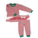 100 Cotton Pajamas Fall Winter Boutique Pajamas Children Kids Christmas Stripe Pajamas thumbnail-1