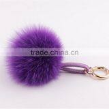 Myfur Custom Beautiful Colors Large Fox Fur Ball Phone Pendant Fox Fur Pompom Key Chain thumbnail-3