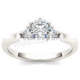 Cubic Zirconia Sterling Silver Finger Ring Sex Ring 25 Year Anniversary Women Ring thumbnail-3