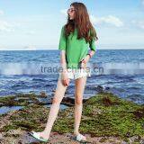 Summer New Fashion Irregular Design Short Sleeve Slim T-shirt in Women's Uique Knitted Top thumbnail-3