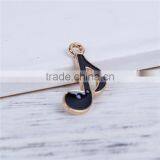 Zinc Based Alloy Music Charms Musical Note Gold Plated Black Enamel thumbnail-1