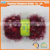 China Textile Factory Direct Wholesale 100% Polyester Spun Dyed Yarn Hand Knitting Velvet Twist Feather Yarn in Low Price thumbnail-2