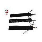Long Pen / Pencil Velvet Drawstring Bag , Black Velvet Pouch thumbnail-1