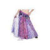 Decorative Chiffon Sequin Belly Dance Skirt for Show , Belly Dancing Dress