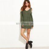 New Style Deep V-neck Women Sweater Cold Sleeves Sweater for Ladies KMY1058 thumbnail-2