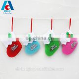 2017 hot selling christmas decoration plush christmas stocking hanging pendants