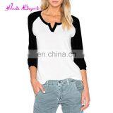 Without Moq Fashion Black Long Sleeves Running Blank Fitted Lady T-shirt thumbnail-3
