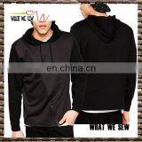 High Quality Blank Long Sleeve Hoodies Side Zipper Black Hoodies Men Sweatshirts thumbnail-1