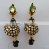 INDIAN DESIGNER POLKI PEACOCK EARRINGS JEWELLERY JEWELRY