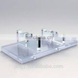 custom clear pmma plexiglass acrylic double microphone stand