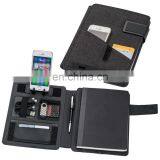 new portable PU planner notebook set with iphone container and cards/pen holder NOTEBO908-2 and mini calculator
