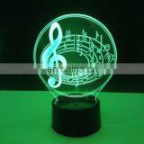 Romantic Acrylic Musical Note 7 Color Change Table Lamp 3D LED Night Lights Bedroom Decor Novelty Lustre Holiday Gift for Kids thumbnail-3