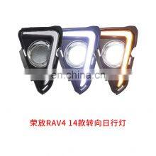 LED Daytime Running Light Car Dynamic Turn Signal Light Drl Front Grille Lamp for Toyota RAV4 2014 thumbnail-3