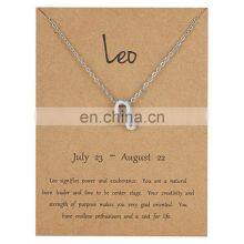 Wholesale Fashionable Gift Jewelry, 12 Astrology Letter Sign Design Creative Simple Diamond Pendant Zodiac Necklace/ thumbnail-5