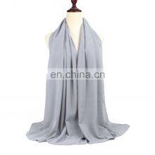 175*75cm Pearl Chiffon Scarf Pure Color Long Scarf Hijab Pure Color Shawl Malay Turban thumbnail-4