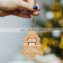 Customised Logo Personalised Paper Merry Christmas Gift Tag With String thumbnail-2