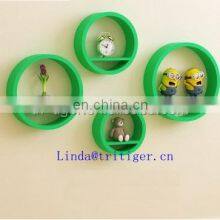 Colorful Red Blue Cute Round Wall Ledge Shelves Wooden Household Decor thumbnail-3