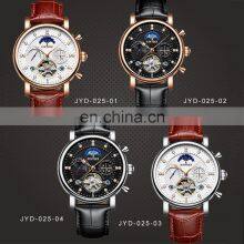 KINYUED J025 Men's Mechanical Watch Leather Belt Automatic Calendar Auto Date Luxury Men Watches thumbnail-4