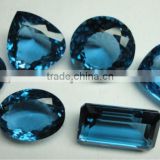 Natural Swiss Blue topaz oval cushion emerald heart shape cut gems calibrated cabochon