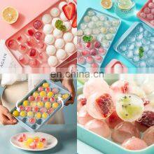 Easy Release Round Ice Cube Tray With Lid Ice Ball Maker Mold With 1 Ice Bucket 1 Scoop for Freezer BPA Free thumbnail-4