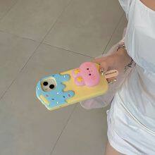 Cute Cartoon Bunny Expansion Stand Ice Cream Popsicle Shockproof Case Phone 11 12 13 14 15 Pro Max thumbnail-2