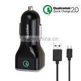 36 Watt Qualcomm Certified Quick Charge 3.0 Dual USB Car Charger With Quick Charge 2.0 Technology for Samsung S6 Edge Note 5 thumbnail-2