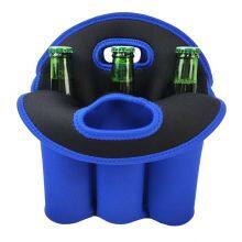 Custom Color High Quality Insulated Neoprene 6 Pack Wine Beer Bottle Cooler Tote Bag Holder for Party thumbnail-2