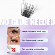Glue-free Synthetic Home Self-adhesive Eyelashes Handmade DIY Press Adhesive Cluster Lashes Glossy Fine Band Eyelash thumbnail-3