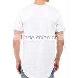 Hot Sale Custom Mens White Ripped Curved Hem T Shirts thumbnail-4