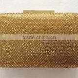 Beige Gold Velvet Lining Crystal Stone Evening Bag Made in China thumbnail-2