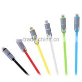 Newest high quality Micro usb + 8pin USB 2 in 1 Sync Data Charger electric Cable for iPhone