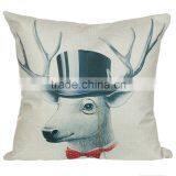 Popular Chiristmas Home Decorative Deer Printing Linen Cheap Cushion Cover thumbnail-3
