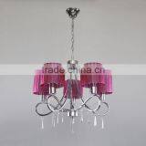 Red Fabric Lampshade Pendant Lamp thumbnail-1