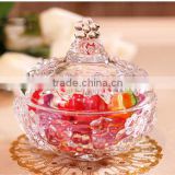 Home decorative crystal glass candy pot