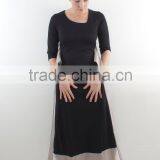 2016 Fashion Black Sleeves Dress Black Vegan Dress Modest Dress thumbnail-3