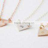 Custom 14K Gold Plated 925 Sterling Silver Opal Inlay Triangle Pendant/Triangle Shaped Charm Pendant Wholesale thumbnail-3